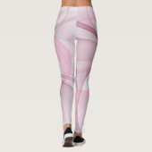 Modern Abstract lichtroze grijs fractaal ontwerp Leggings (Achterkant)