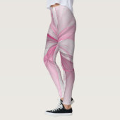 Modern Abstract lichtroze grijs fractaal ontwerp Leggings (Links)