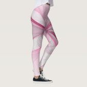 Modern Abstract lichtroze grijs fractaal ontwerp Leggings (Rechts)