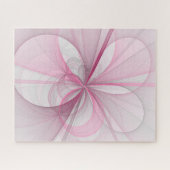 Modern Abstract lichtroze grijs fractaal ontwerp Legpuzzel (Horizontaal)