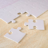 Modern Abstract lichtroze grijs fractaal ontwerp Legpuzzel (Zijkant)