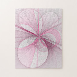 Modern Abstract lichtroze grijs fractaal ontwerp Legpuzzel