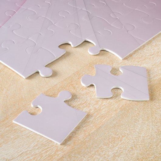 Modern Abstract lichtroze grijs fractaal ontwerp Legpuzzel (Zijkant)