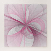 Modern Abstract lichtroze grijs fractaal ontwerp Legpuzzel (Verticaal)