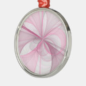 Modern Abstract lichtroze grijs fractaal ontwerp Metalen Ornament (Links)