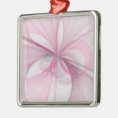 Modern Abstract lichtroze grijs fractaal ontwerp Metalen Ornament (Links)