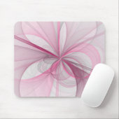 Modern Abstract lichtroze grijs fractaal ontwerp Muismat (Met muis)