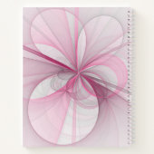 Modern Abstract lichtroze grijs fractaal ontwerp Notitieboek (Achterkant)