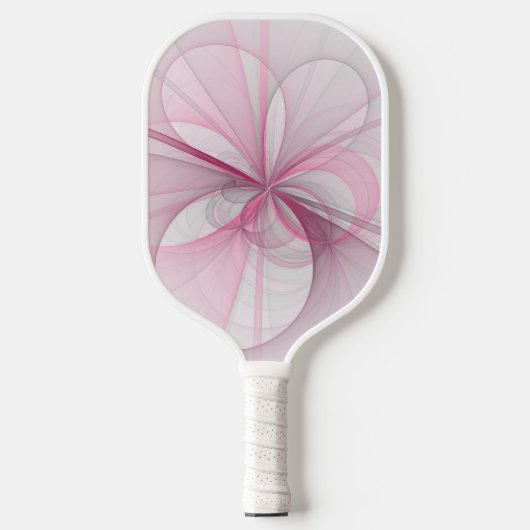 Modern Abstract lichtroze grijs fractaal ontwerp Pickleball Paddle (Voorkant)
