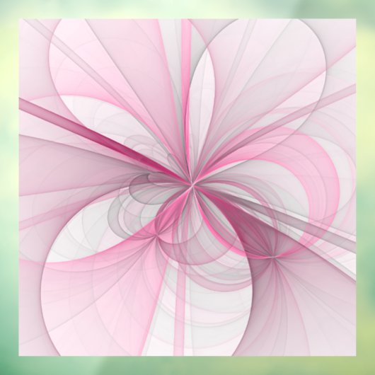 Modern Abstract lichtroze grijs fractaal ontwerp Raamsticker (Vel 3)