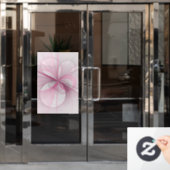 Modern Abstract lichtroze grijs fractaal ontwerp Raamsticker (Kantoordeur)