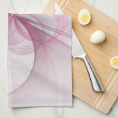 Modern Abstract lichtroze grijs fractaal ontwerp Theedoek (Quarter Fold)