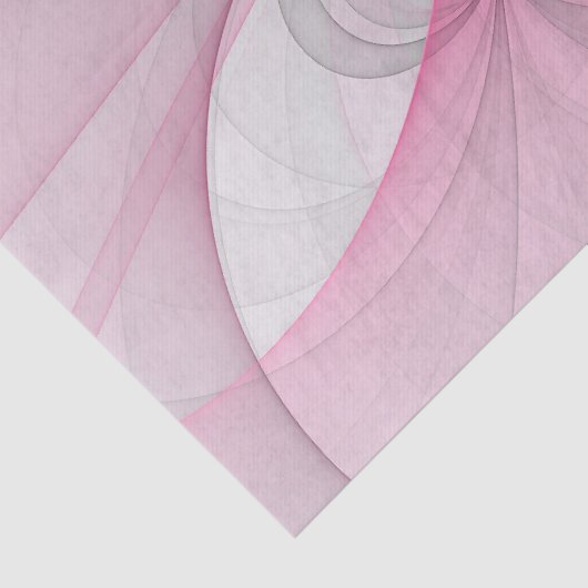 Modern Abstract lichtroze grijs fractaal ontwerp Tissuepapier (Detail)