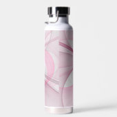 Modern Abstract lichtroze grijs fractaal ontwerp Waterfles (Rechts)