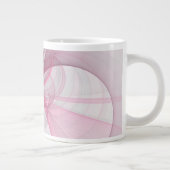 Modern Abstract Light Pink Gray Fractal Design Grote Koffiekop (Rechts)