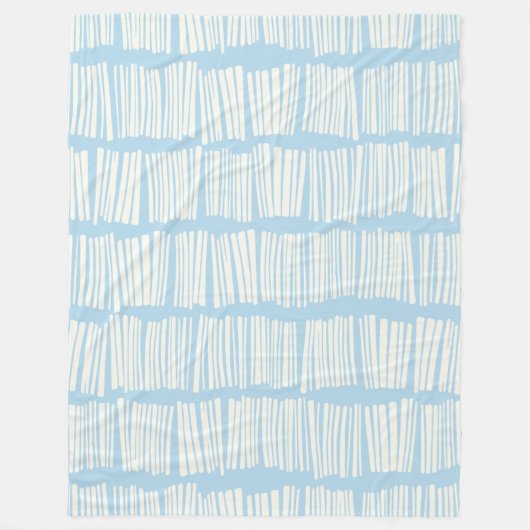 Modern Abstract lijnpatroon in Pastel Light Blue Fleece Deken (Voorkant)