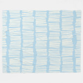 Modern Abstract lijnpatroon in Pastel Light Blue Fleece Deken (Voorkant (Horizontaal))