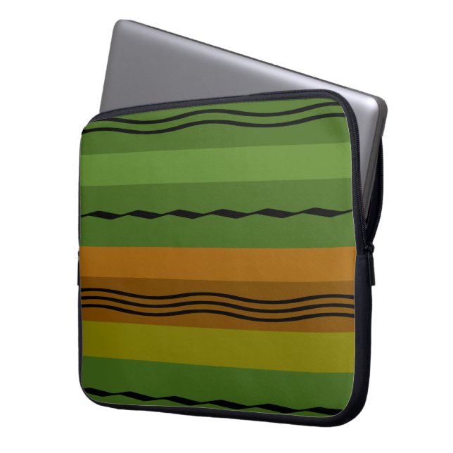 modern abstract lijnpatroon laptop sleeve (Voorkant Links)