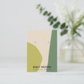 MODERN ABSTRACT LIME GREEN KRA ART EARRING DISPLAY VISITEKAARTJE (Staand voorkant)