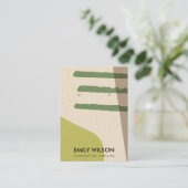MODERN ABSTRACT LIME GREEN KRA ART EARRING DISPLAY VISITEKAARTJE (Staand voorkant)