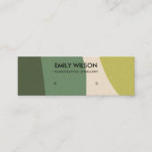 MODERN ABSTRACT LIME GREEN KRAFT ART STUD DISPLAY MINI VISITEKAARTJE (Voorkant)