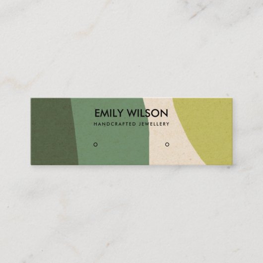 MODERN ABSTRACT LIME GREEN KRAFT ART STUD DISPLAY MINI VISITEKAARTJE (Voorkant)