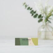 MODERN ABSTRACT LIME GREEN KRAFT ART STUD DISPLAY MINI VISITEKAARTJE (Staand voorkant)