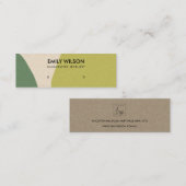 MODERN ABSTRACT LIME GREEN KRAFT ART STUD DISPLAY MINI VISITEKAARTJE (Voorkant / Achterkant)