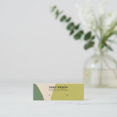 MODERN ABSTRACT LIME GREEN KRAFT ART STUD DISPLAY MINI VISITEKAARTJE (Staand voorkant)