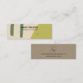 MODERN ABSTRACT LIME GREEN KRAFT ART STUD DISPLAY MINI VISITEKAARTJE (Voorkant / Achterkant)