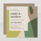 MODERN ABSTRACT LIME GREEN KRAFT ART VERLOVING KAART (Voorkant / Achterkant)