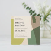 MODERN ABSTRACT LIME GREEN KRAFT ART VERLOVING KAART (Staand voorkant)