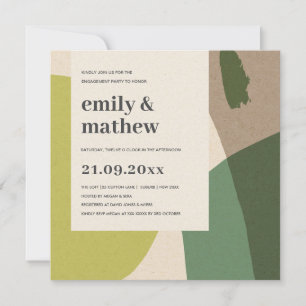 MODERN ABSTRACT LIME GREEN KRAFT ART VERLOVING KAART