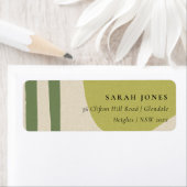 MODERN ABSTRACT LIME GREEN KRAFT ARTISTIC ADRES ETIKET (Insitu)