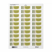 MODERN ABSTRACT LIME GREEN KRAFT ARTISTIC ADRES ETIKET (Full Sheet)