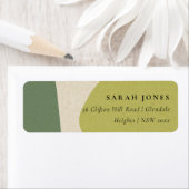 MODERN ABSTRACT LIME GREEN KRAFT ARTISTIC ADRES ETIKET (Insitu)