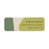MODERN ABSTRACT LIME GREEN KRAFT ARTISTIC ADRES ETIKET (Voorkant)