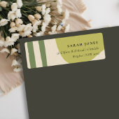 MODERN ABSTRACT LIME GREEN KRAFT ARTISTIC ADRES ETIKET