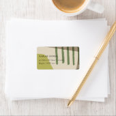 MODERN ABSTRACT LIME GREEN KRAFT ARTISTIC ADRES ETIKET (Insitu)