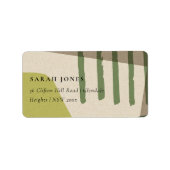 MODERN ABSTRACT LIME GREEN KRAFT ARTISTIC ADRES ETIKET (Voorkant)
