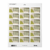 MODERN ABSTRACT LIME GREEN KRAFT ARTISTIC ADRES ETIKET (Full Sheet)