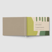 MODERN ABSTRACT LIME GREEN KRAFT ARTISTIC WEDING GASTENBOEK (Volledig)
