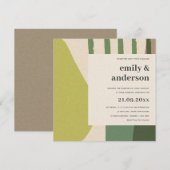 MODERN ABSTRACT LIME GREEN KRAFT ARTISTIC WEDING KAART (Voorkant / Achterkant)