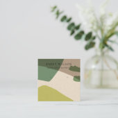 MODERN ABSTRACT LIME GREEN KRAFT EARRING DISPLAY VIERKANTE VISITEKAARTJE (Staand voorkant)