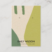 MODERN ABSTRACT LIME GREEN KRAFT EARRING DISPLAY VISITEKAARTJE (Voorkant)