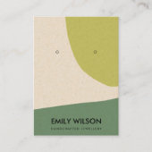 MODERN ABSTRACT LIME GREEN KRAFT EARRING DISPLAY VISITEKAARTJE (Voorkant)
