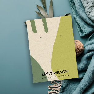 MODERN ABSTRACT LIME GREEN KRAFT EARRING DISPLAY VISITEKAARTJE