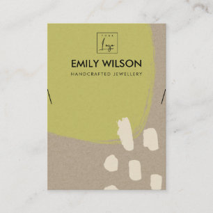 MODERN ABSTRACT LIME GREEN KRAFT KETTING DISPLAY VISITEKAARTJE