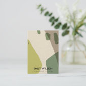 MODERN ABSTRACT LIME GROEN ART KETTING DISPLAY VISITEKAARTJE (Staand voorkant)