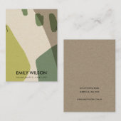 MODERN ABSTRACT LIME GROEN ART KETTING DISPLAY VISITEKAARTJE (Voorkant / Achterkant)